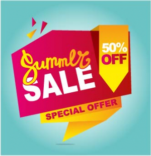 وکتور تکست باکس فروش فوق العاده سرخآبی و زرد